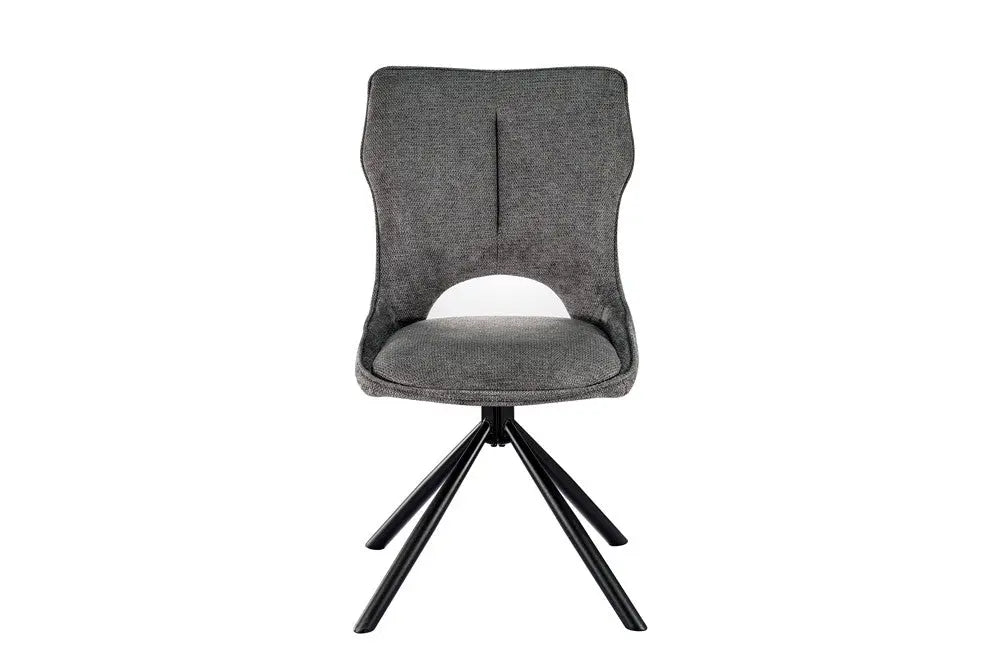 Chaise Pivotante de Salle à Manger MORY en Tissu Gris foncé - 48 x 59.5 cm ROUSSEAU