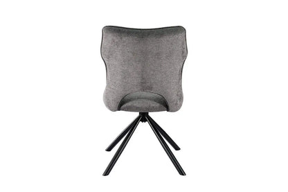 Chaise Pivotante de Salle à Manger MORY en Tissu Gris foncé - 48 x 59.5 cm ROUSSEAU