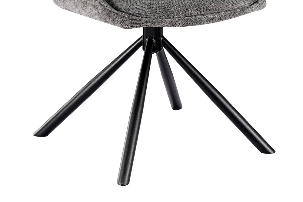 Chaise Pivotante de Salle à Manger MORY en Tissu Gris foncé - 48 x 59.5 cm ROUSSEAU