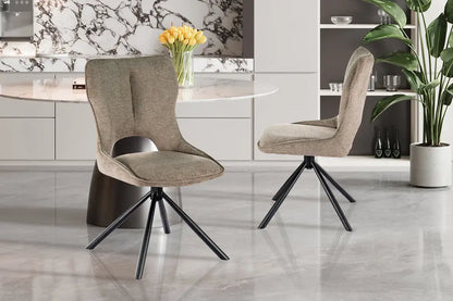 Chaise Pivotante de Salle à Manger MORY en Tissu Poivre - 48 x 59.5 cm ROUSSEAU