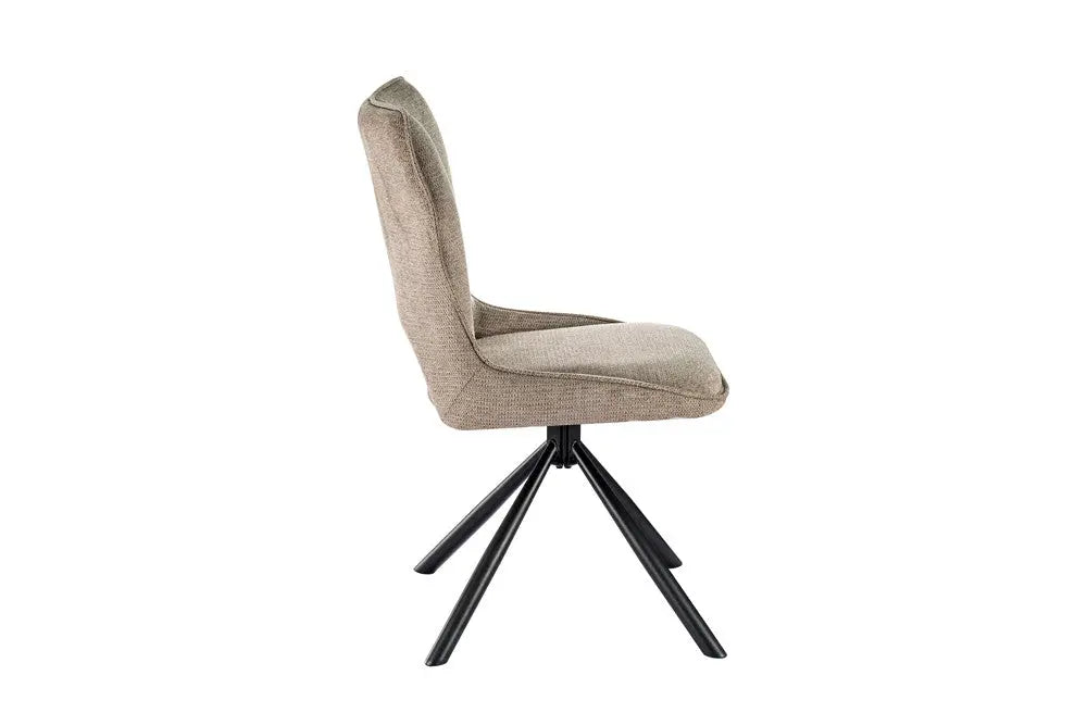 Chaise Pivotante de Salle à Manger MORY en Tissu Poivre - 48 x 59.5 cm ROUSSEAU