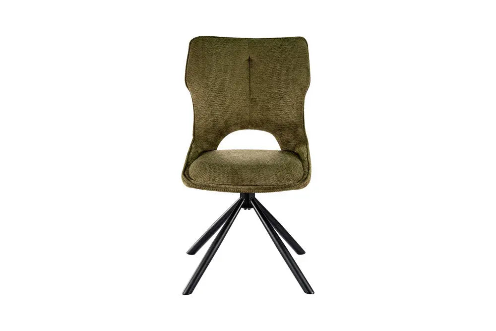 Chaise Pivotante de Salle à Manger MORY en Tissu Vert - 48 x 59.5 cm ROUSSEAU