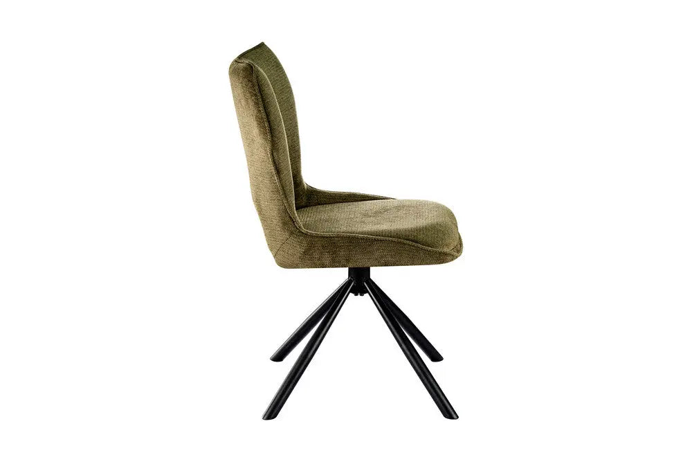Chaise Pivotante de Salle à Manger MORY en Tissu Vert - 48 x 59.5 cm ROUSSEAU