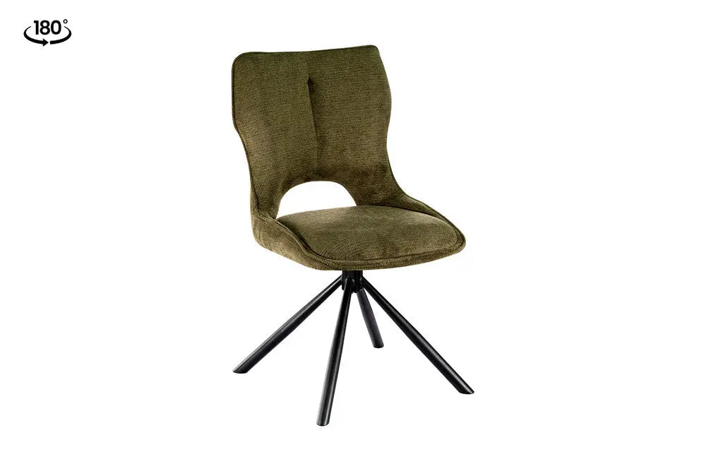 Chaise Pivotante de Salle à Manger MORY en Tissu Vert - 48 x 59.5 cm ROUSSEAU