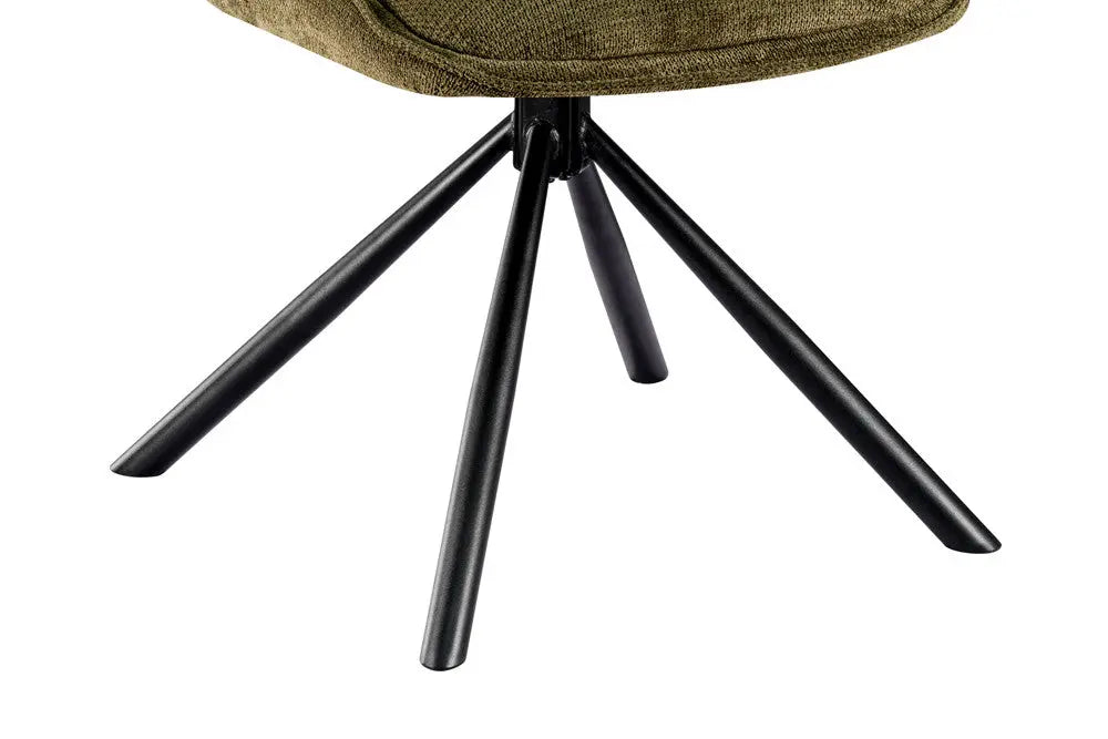 Chaise Pivotante de Salle à Manger MORY en Tissu Vert - 48 x 59.5 cm ROUSSEAU