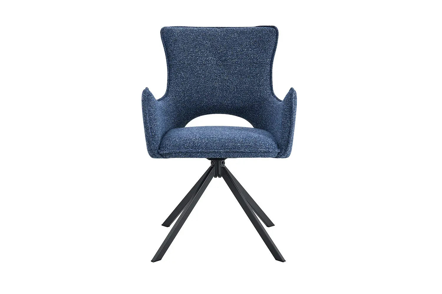 Chaise Pivotante de Salle à Manger avec Accoudoirs BILY en Tissu Bleu - 57.5 x 60 cm ROUSSEAU