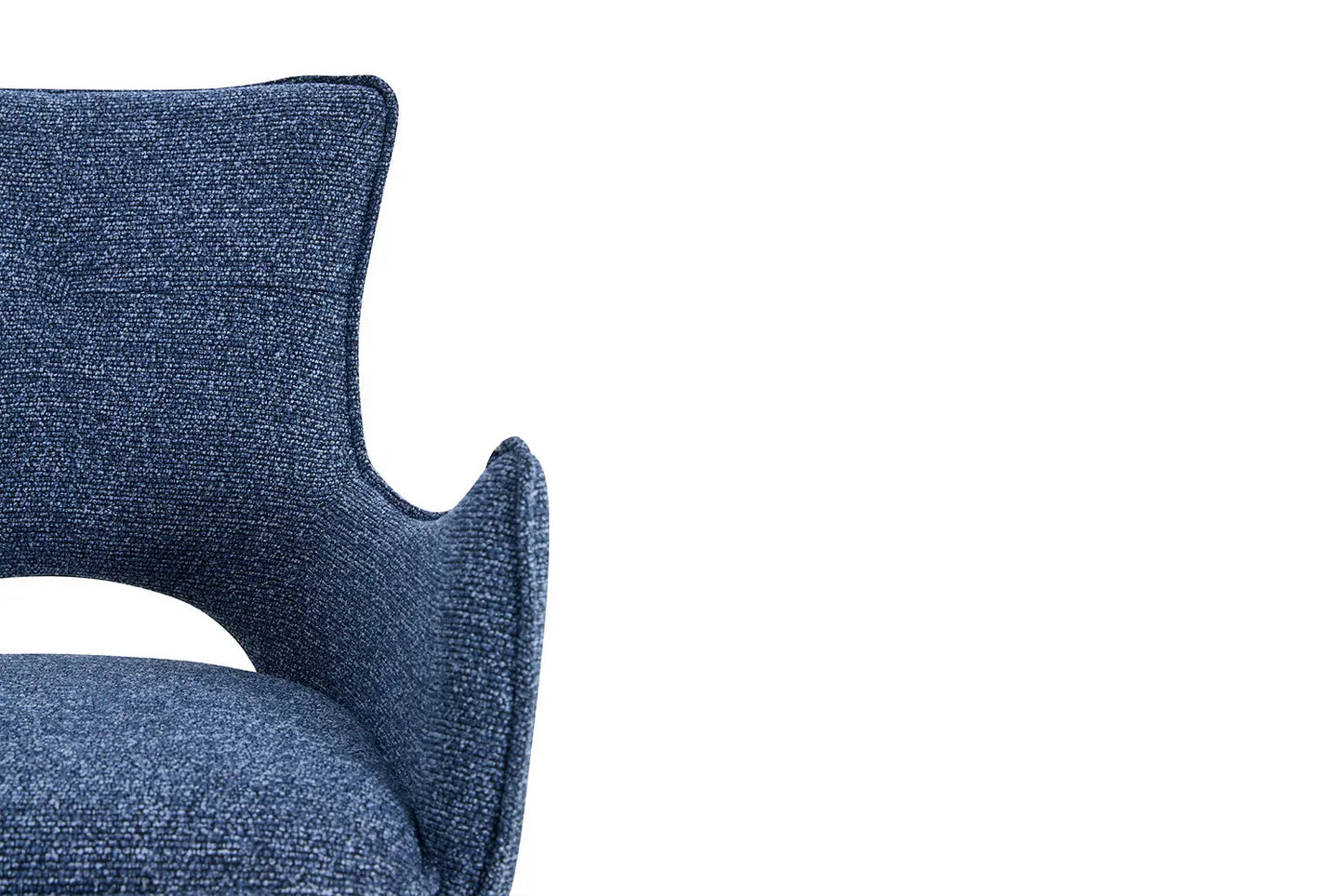 Chaise Pivotante de Salle à Manger avec Accoudoirs BILY en Tissu Bleu - 57.5 x 60 cm ROUSSEAU