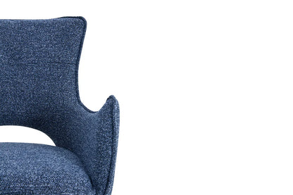 Chaise Pivotante de Salle à Manger avec Accoudoirs BILY en Tissu Bleu - 57.5 x 60 cm ROUSSEAU