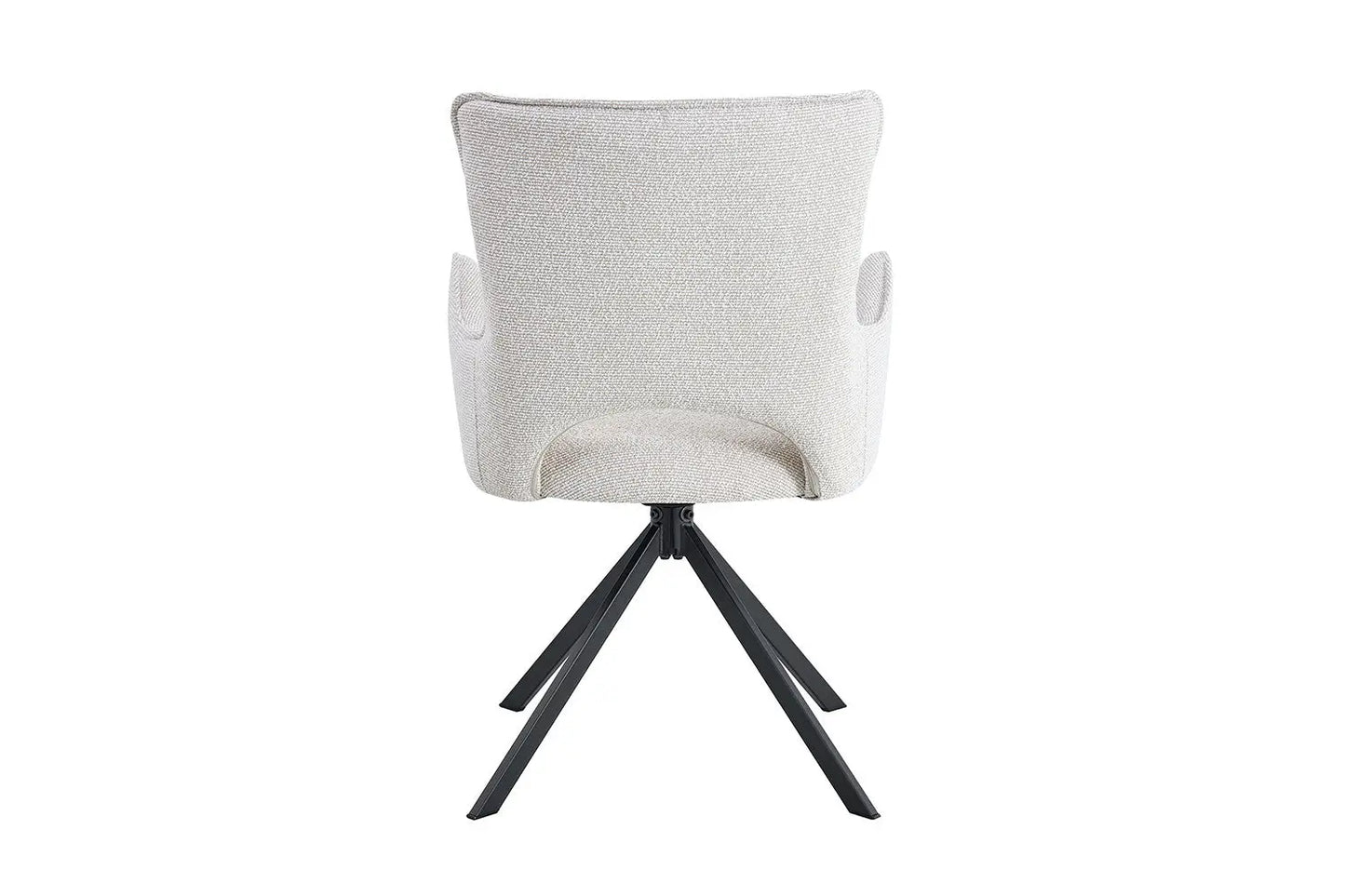 Chaise Pivotante de Salle à Manger avec Accoudoirs BILY en Tissu Ecru - 57.5 x 60 cm ROUSSEAU