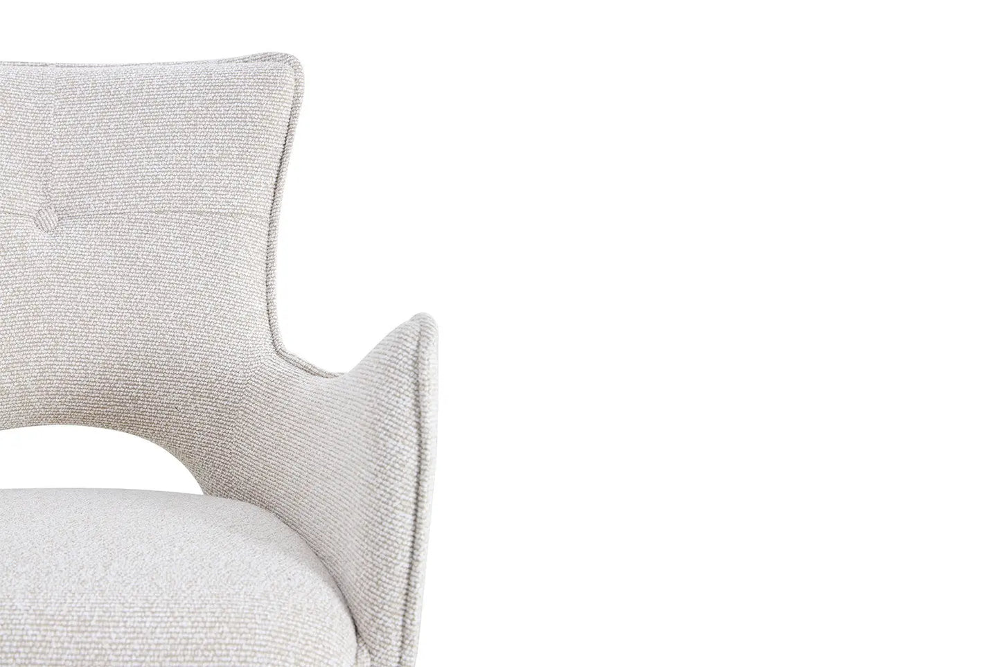 Chaise Pivotante de Salle à Manger avec Accoudoirs BILY en Tissu Ecru - 57.5 x 60 cm ROUSSEAU