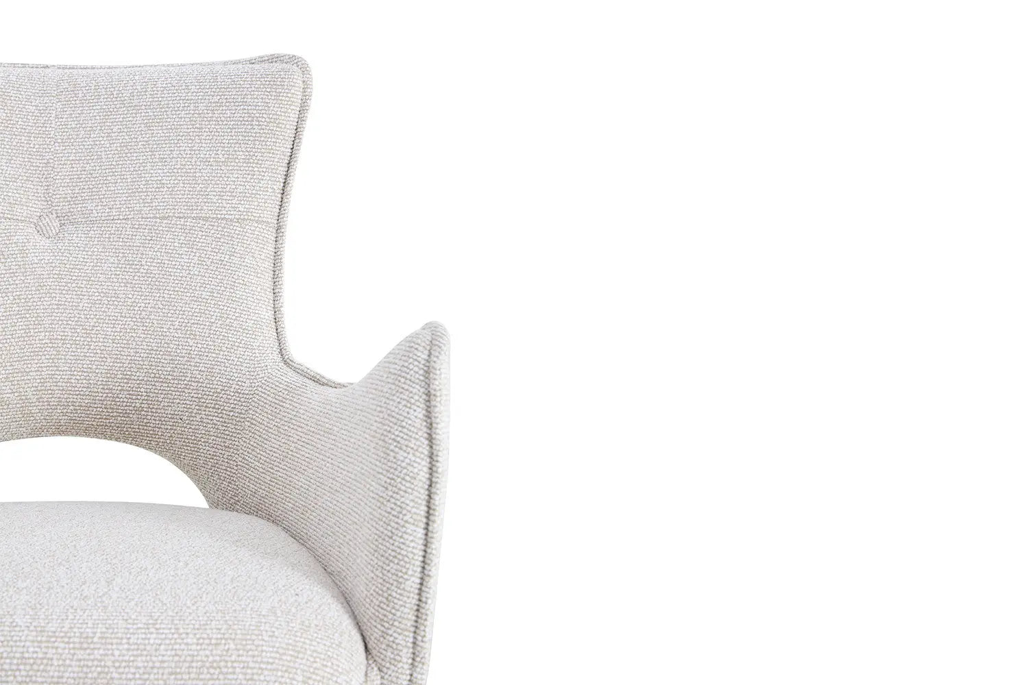 Chaise Pivotante de Salle à Manger avec Accoudoirs BILY en Tissu Ecru - 57.5 x 60 cm ROUSSEAU