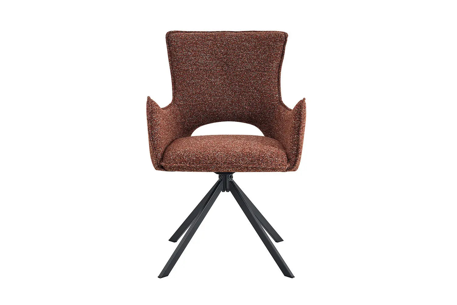 Chaise Pivotante de Salle à Manger avec Accoudoirs BILY en Tissu Rouge - 57.5 x 60 cm ROUSSEAU