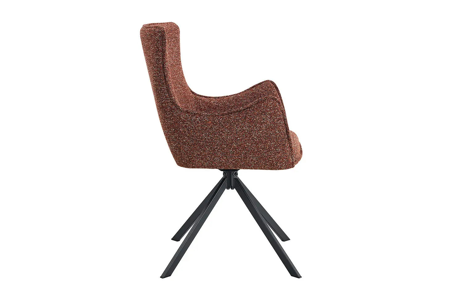 Chaise Pivotante de Salle à Manger avec Accoudoirs BILY en Tissu Rouge - 57.5 x 60 cm ROUSSEAU