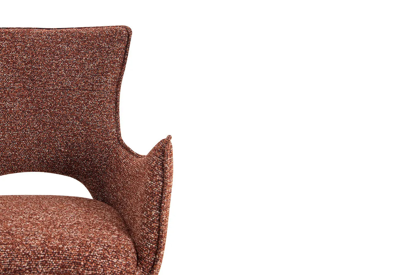 Chaise Pivotante de Salle à Manger avec Accoudoirs BILY en Tissu Rouge - 57.5 x 60 cm ROUSSEAU