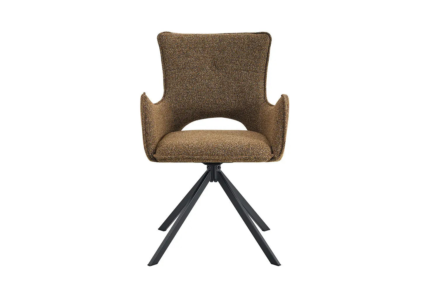 Chaise Pivotante de Salle à Manger avec Accoudoirs BILY en Tissu Rouille - 57.5 x 60 cm ROUSSEAU