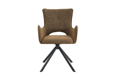 Chaise Pivotante de Salle à Manger avec Accoudoirs BILY en Tissu Rouille - 57.5 x 60 cm ROUSSEAU