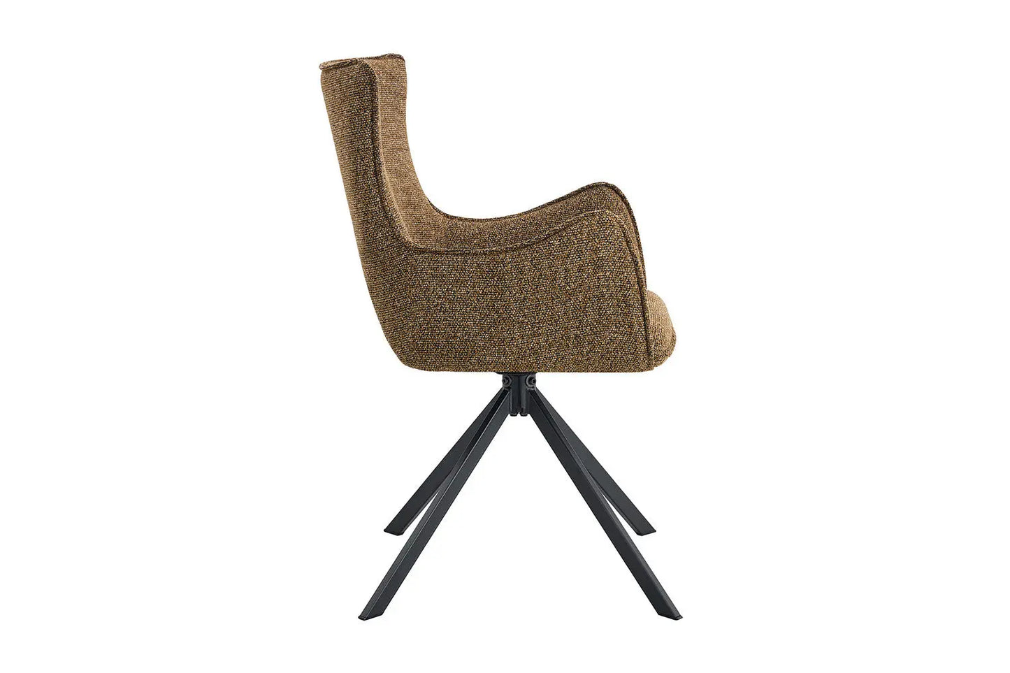 Chaise Pivotante de Salle à Manger avec Accoudoirs BILY en Tissu Rouille - 57.5 x 60 cm ROUSSEAU