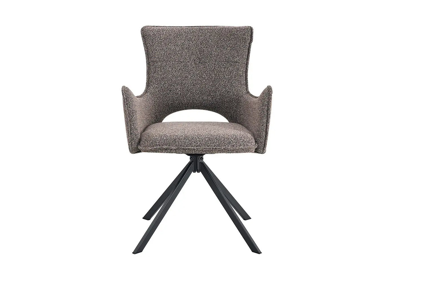 Chaise Pivotante de Salle à Manger avec Accoudoirs BILY en Tissu Sable - 57.5 x 60 cm ROUSSEAU