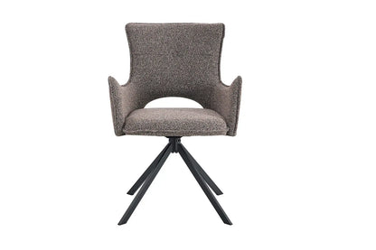 Chaise Pivotante de Salle à Manger avec Accoudoirs BILY en Tissu Sable - 57.5 x 60 cm ROUSSEAU