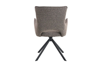 Chaise Pivotante de Salle à Manger avec Accoudoirs BILY en Tissu Sable - 57.5 x 60 cm ROUSSEAU