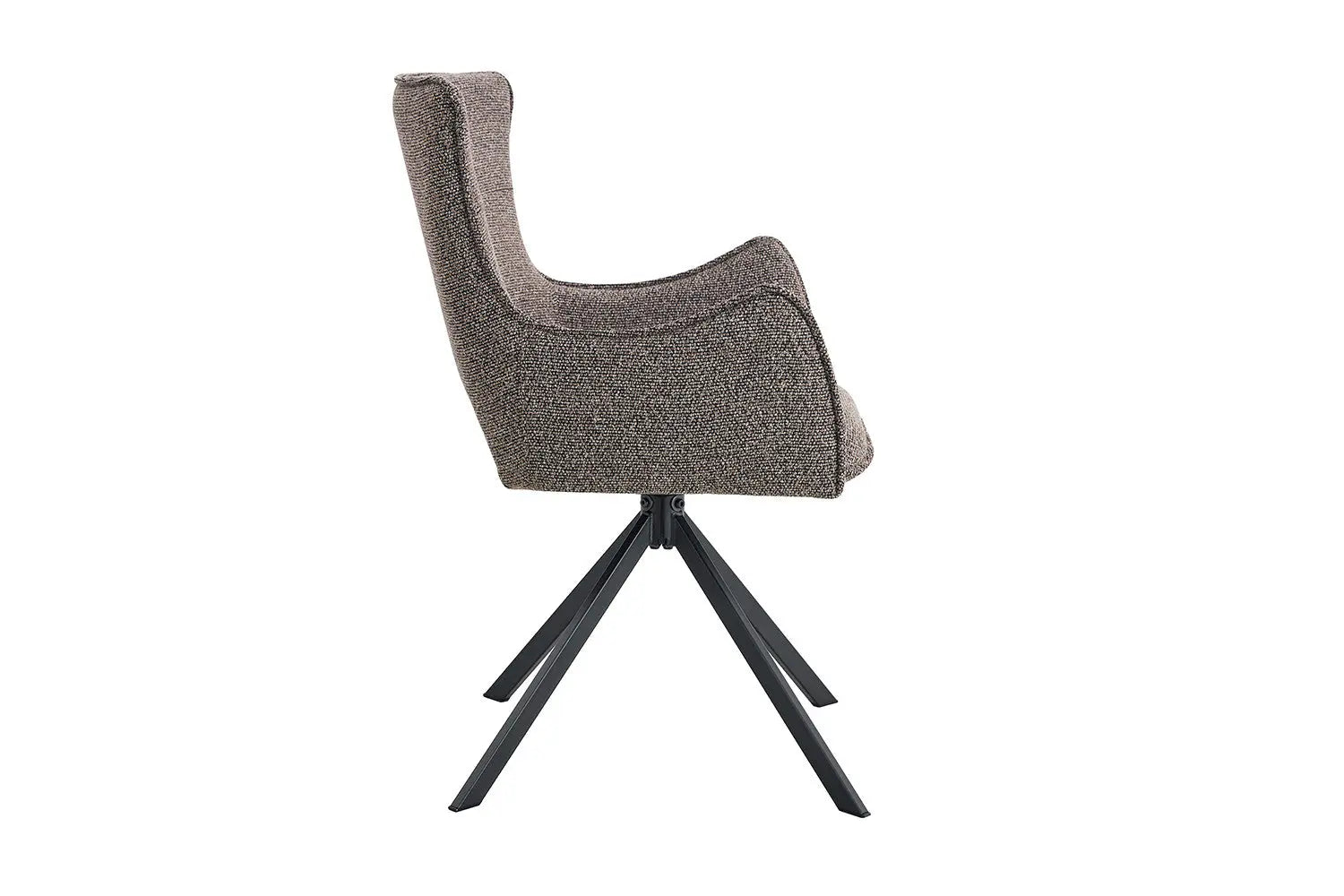 Chaise Pivotante de Salle à Manger avec Accoudoirs BILY en Tissu Sable - 57.5 x 60 cm ROUSSEAU