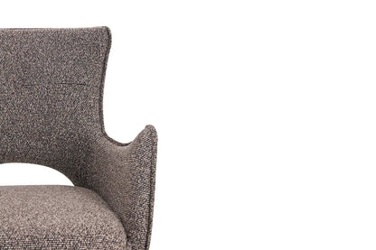 Chaise Pivotante de Salle à Manger avec Accoudoirs BILY en Tissu Sable - 57.5 x 60 cm ROUSSEAU