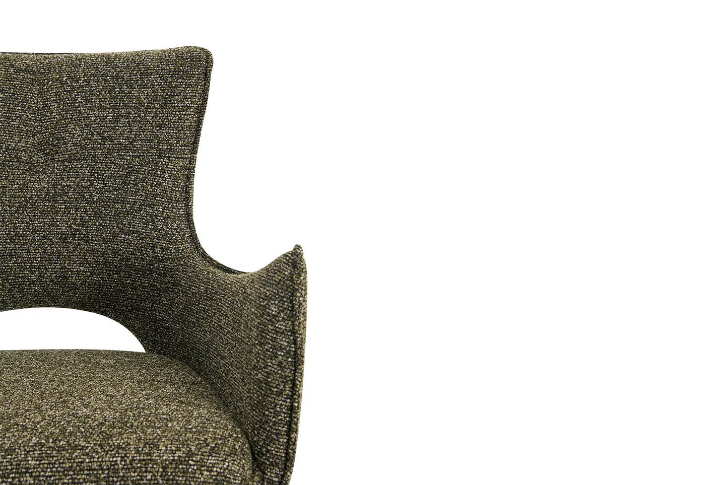 Chaise Pivotante de Salle à Manger avec Accoudoirs BILY en Tissu Vert - 57.5 x 60 cm ROUSSEAU