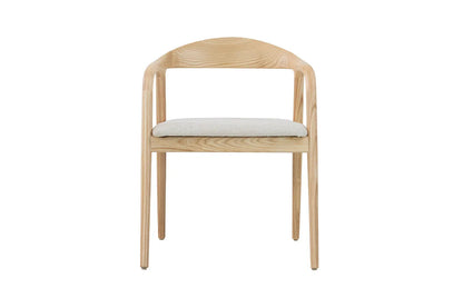Chaise avec Accoudoir en Bois de Frêne CLARA Beige - 57 x 66.5cm ROUSSEAU
