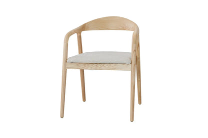 Chaise avec Accoudoir en Bois de Frêne CLARA Beige - 57 x 66.5cm ROUSSEAU