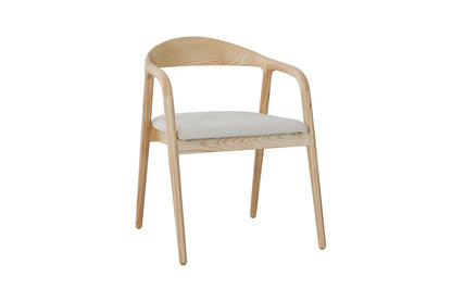 Chaise avec Accoudoir en Bois de Frêne CLARA Beige - 57 x 66.5cm ROUSSEAU