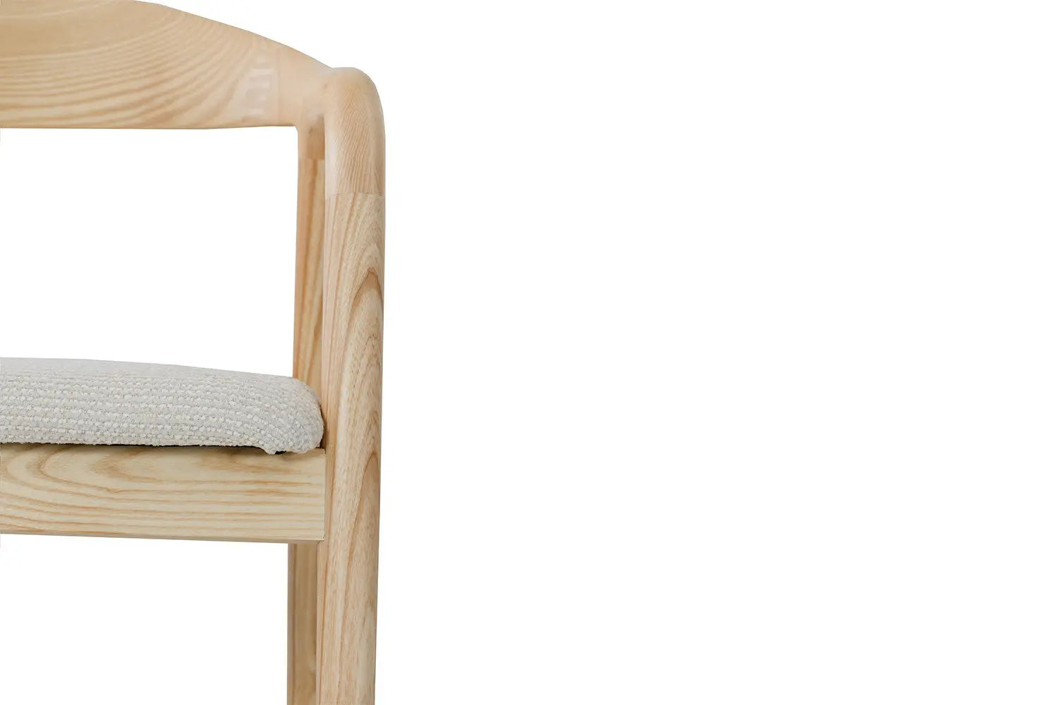 Chaise avec Accoudoir en Bois de Frêne CLARA Beige - 57 x 66.5cm ROUSSEAU