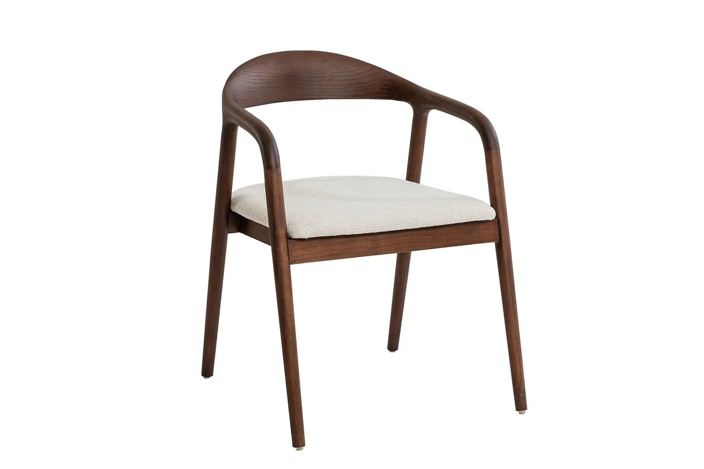 Chaise avec Accoudoir en Bois de Frêne Noyer CLARA Beige - 57 x 66.5cm ROUSSEAU