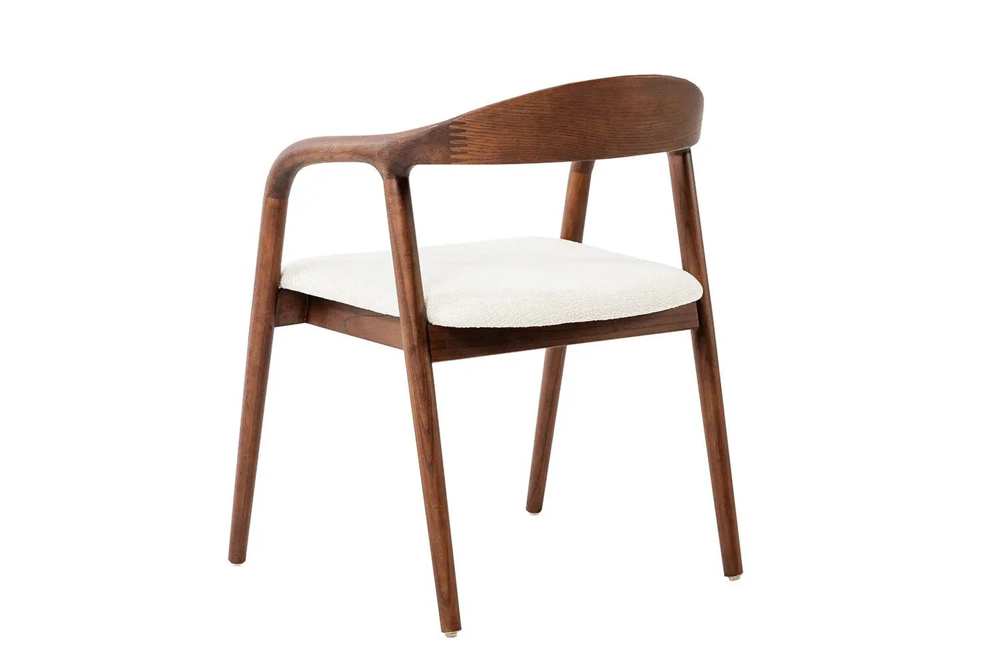 Chaise avec Accoudoir en Bois de Frêne Noyer CLARA Beige - 57 x 66.5cm ROUSSEAU