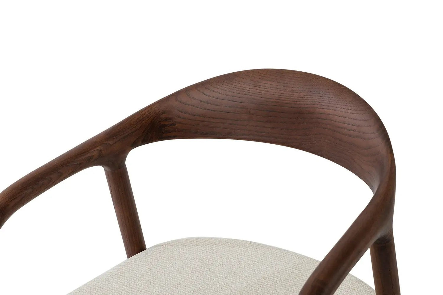 Chaise avec Accoudoir en Bois de Frêne Noyer CLARA Beige - 57 x 66.5cm ROUSSEAU