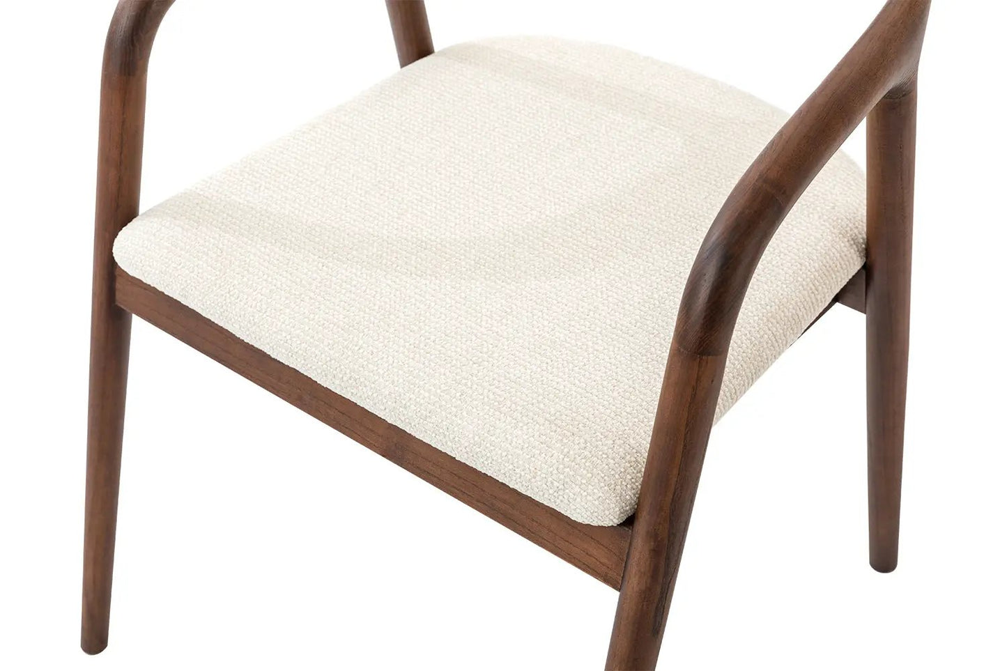 Chaise avec Accoudoir en Bois de Frêne Noyer CLARA Beige - 57 x 66.5cm ROUSSEAU