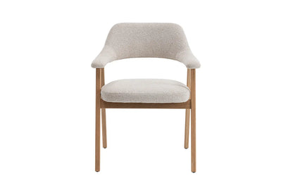 Chaise avec Accoudoir en Chêne Massieve Fumé CORALYA Beige - 64 x 59.5cm ROUSSEAU