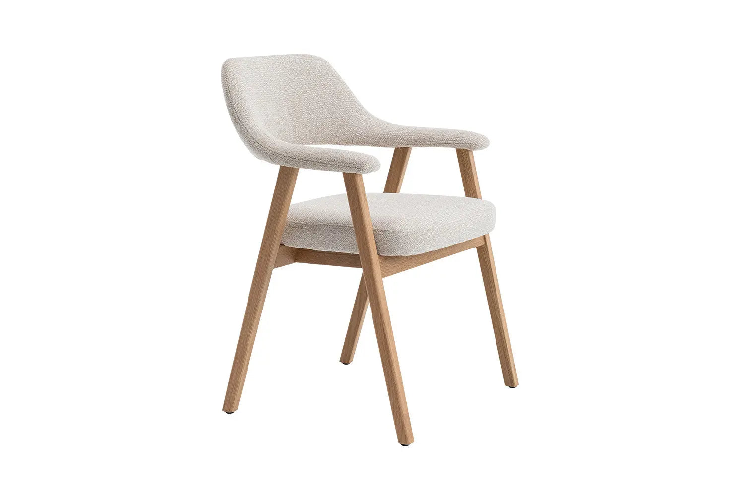 Chaise avec Accoudoir en Chêne Massieve Fumé CORALYA Beige - 64 x 59.5cm ROUSSEAU