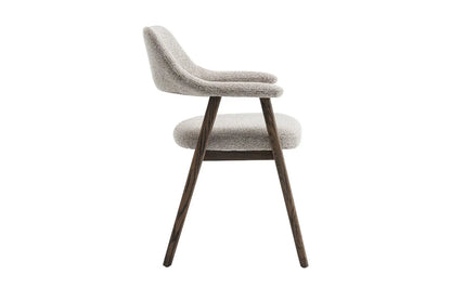 Chaise avec Accoudoir en Chêne Massieve Fumé CORALYA Sable - 64 x 59.5cm ROUSSEAU