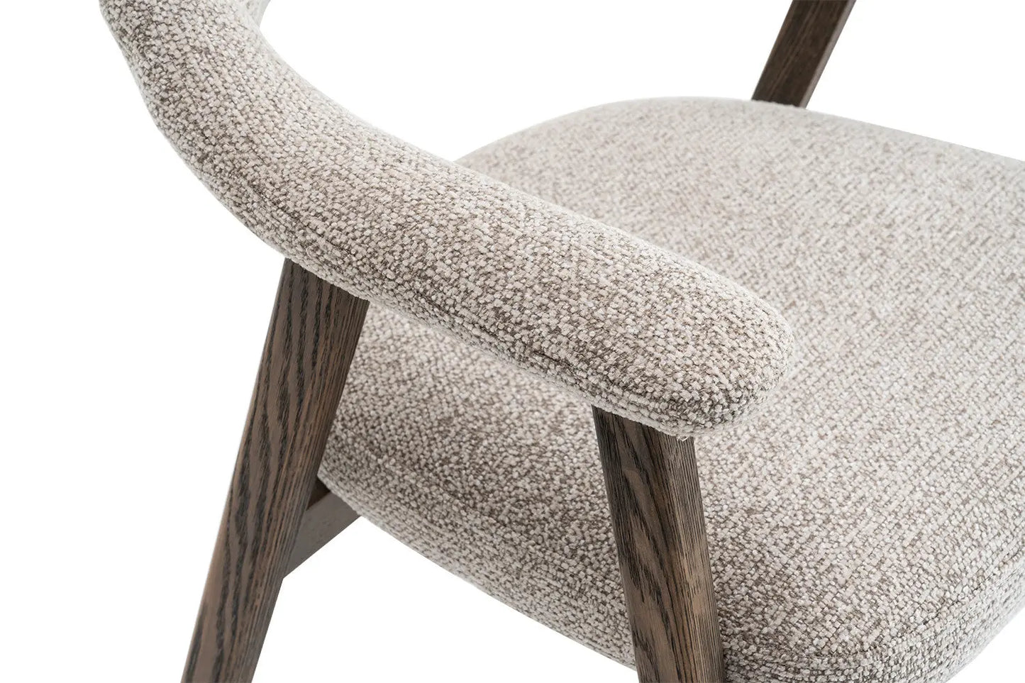 Chaise avec Accoudoir en Chêne Massieve Fumé CORALYA Sable - 64 x 59.5cm ROUSSEAU