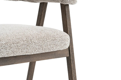 Chaise avec Accoudoir en Chêne Massieve Fumé CORALYA Sable - 64 x 59.5cm ROUSSEAU