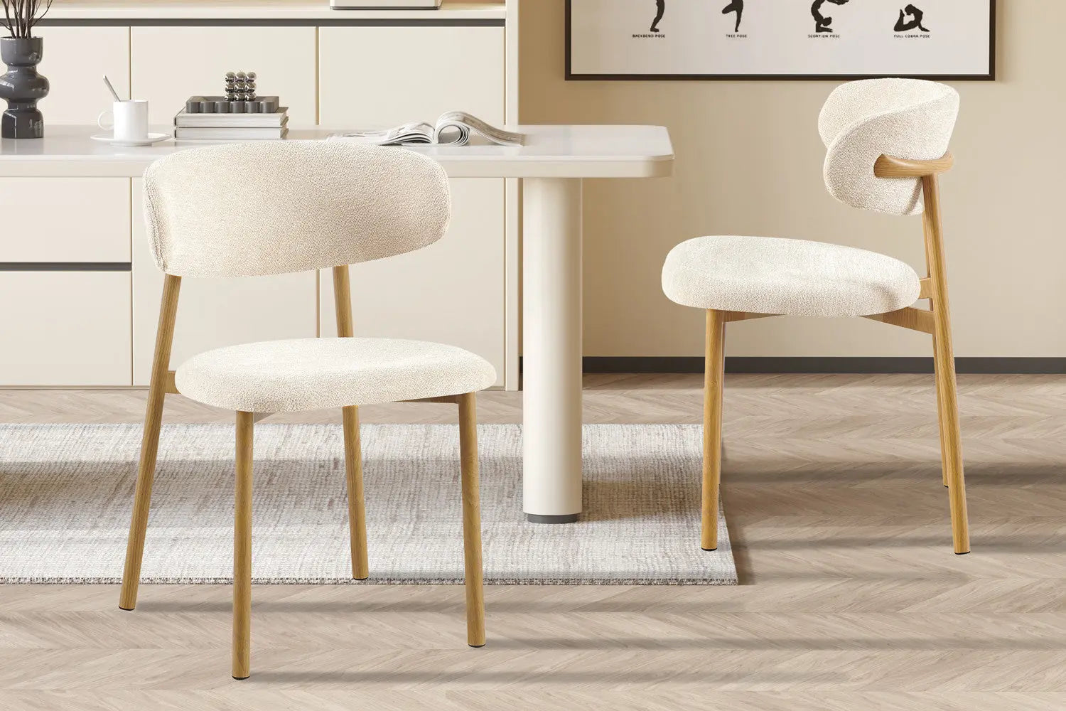 Chaise avec Pied en Métal COYA Beige - 53 x 52cm ROUSSEAU