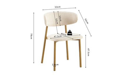 Chaise avec Pied en Métal COYA Beige - 53 x 52cm ROUSSEAU