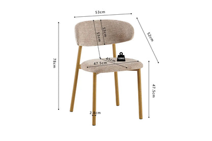Chaise avec Pied en Métal COYA Sable - 53 x 52cm ROUSSEAU