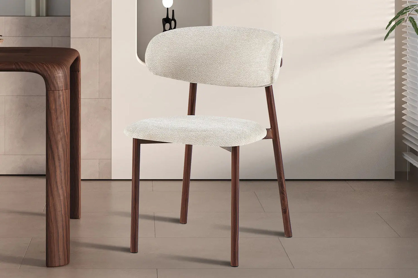 Chaise avec Pieds Noyer en Métal COYA Beige - 53 x 52cm ROUSSEAU