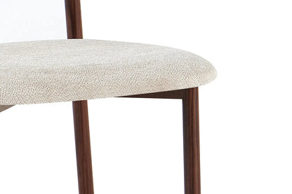 Chaise avec Pieds Noyer en Métal COYA Beige - 53 x 52cm ROUSSEAU