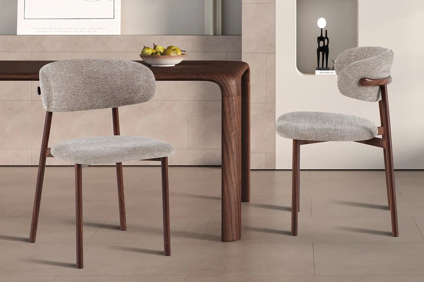 Chaise avec Pieds Noyer en Métal COYA Sable - 53 x 52cm ROUSSEAU