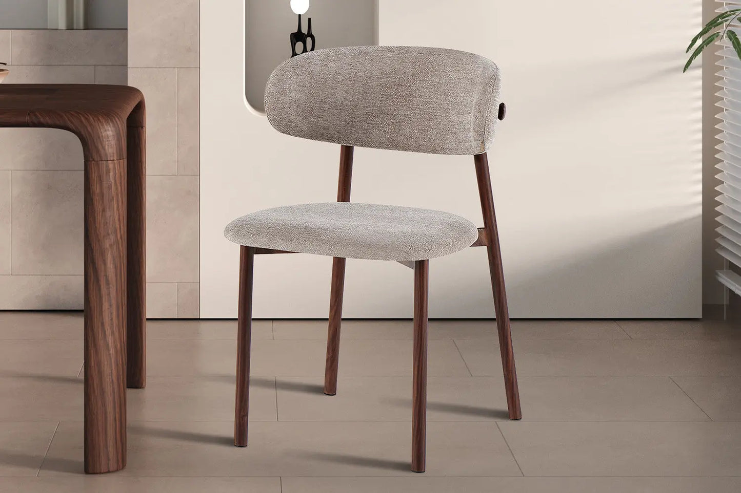 Chaise avec Pieds Noyer en Métal COYA Sable - 53 x 52cm ROUSSEAU