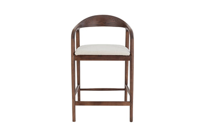 Chaise de Bar CLAIRE Beige en Bois de Noyer - 55.5 x 57.5 cm ROUSSEAU