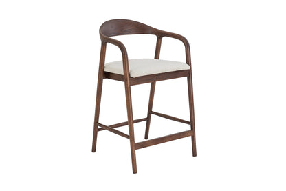 Chaise de Bar CLAIRE Beige en Bois de Noyer - 55.5 x 57.5 cm ROUSSEAU