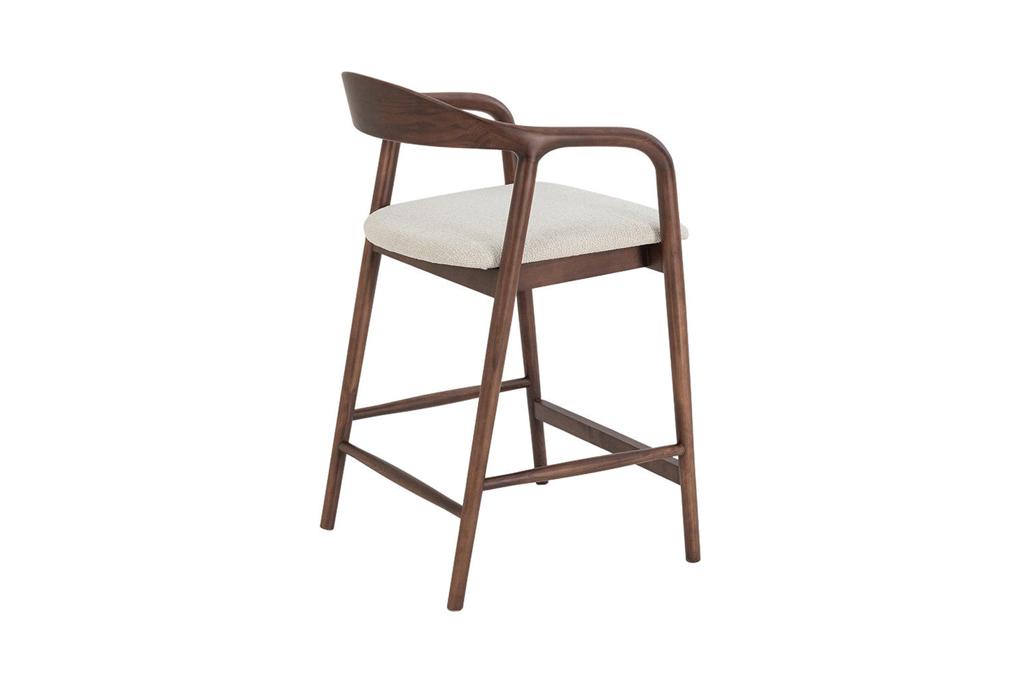 Chaise de Bar CLAIRE Beige en Bois de Noyer - 55.5 x 57.5 cm ROUSSEAU